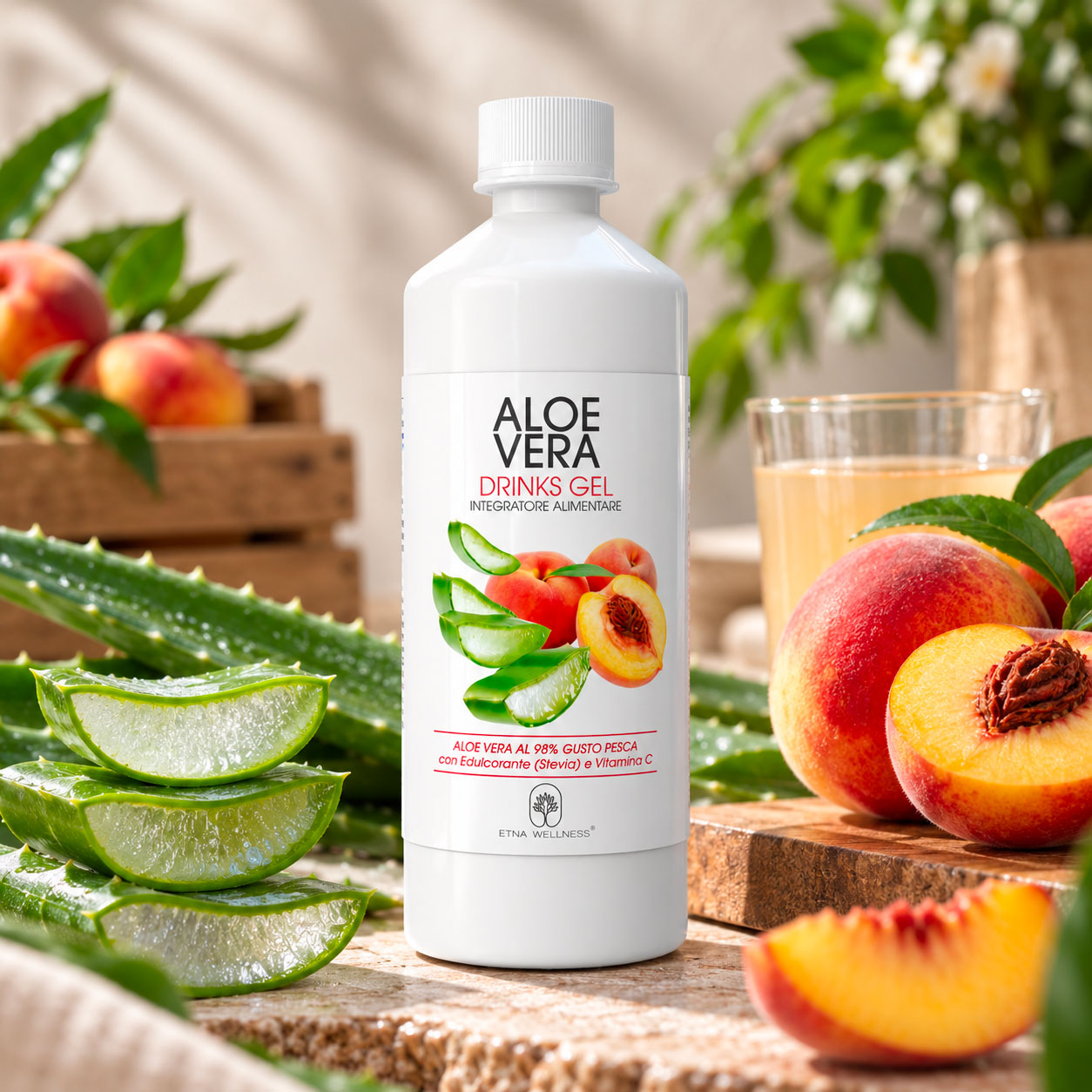 Aloe vera 98% pesca - 1 lt